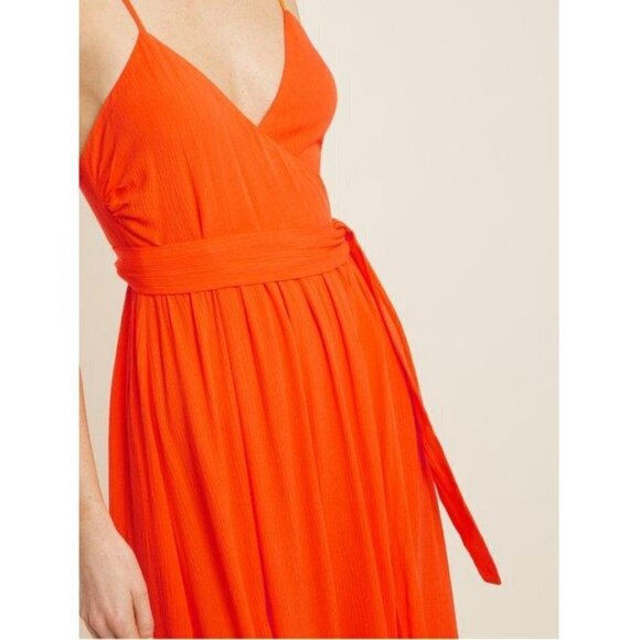 💕MARA HOFFMAN SWIM💕 Alma Sleeveless Wrap Front Maxi Dress ~ Orange Small S - Picture 5 of 16